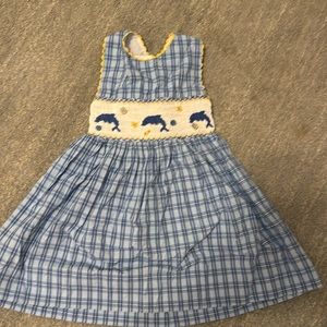 Smocked dolphin summer dress , 2T